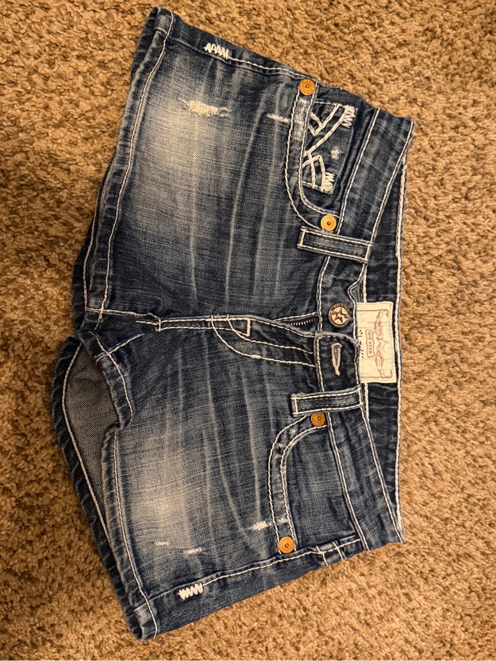 Big Star Dark Blue Distressed Denim Women’s Shorts